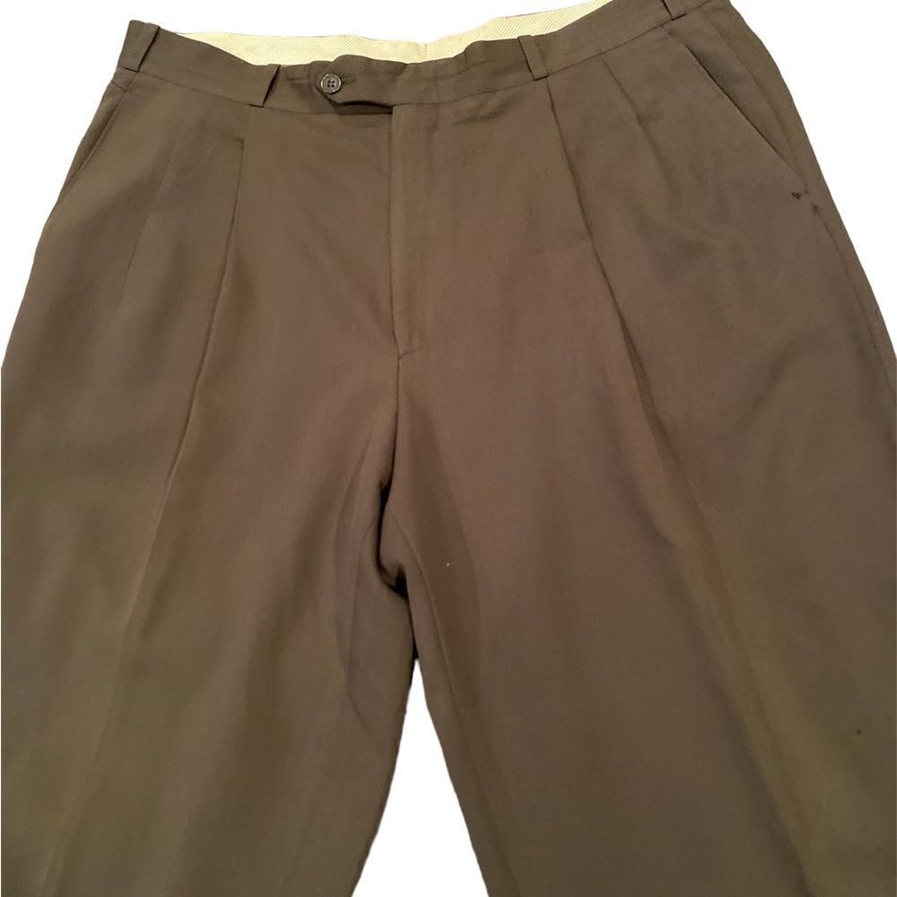 Joseph & Feiss  Wool Green Slacks Size 38 Dressy Cuffed Bottom
